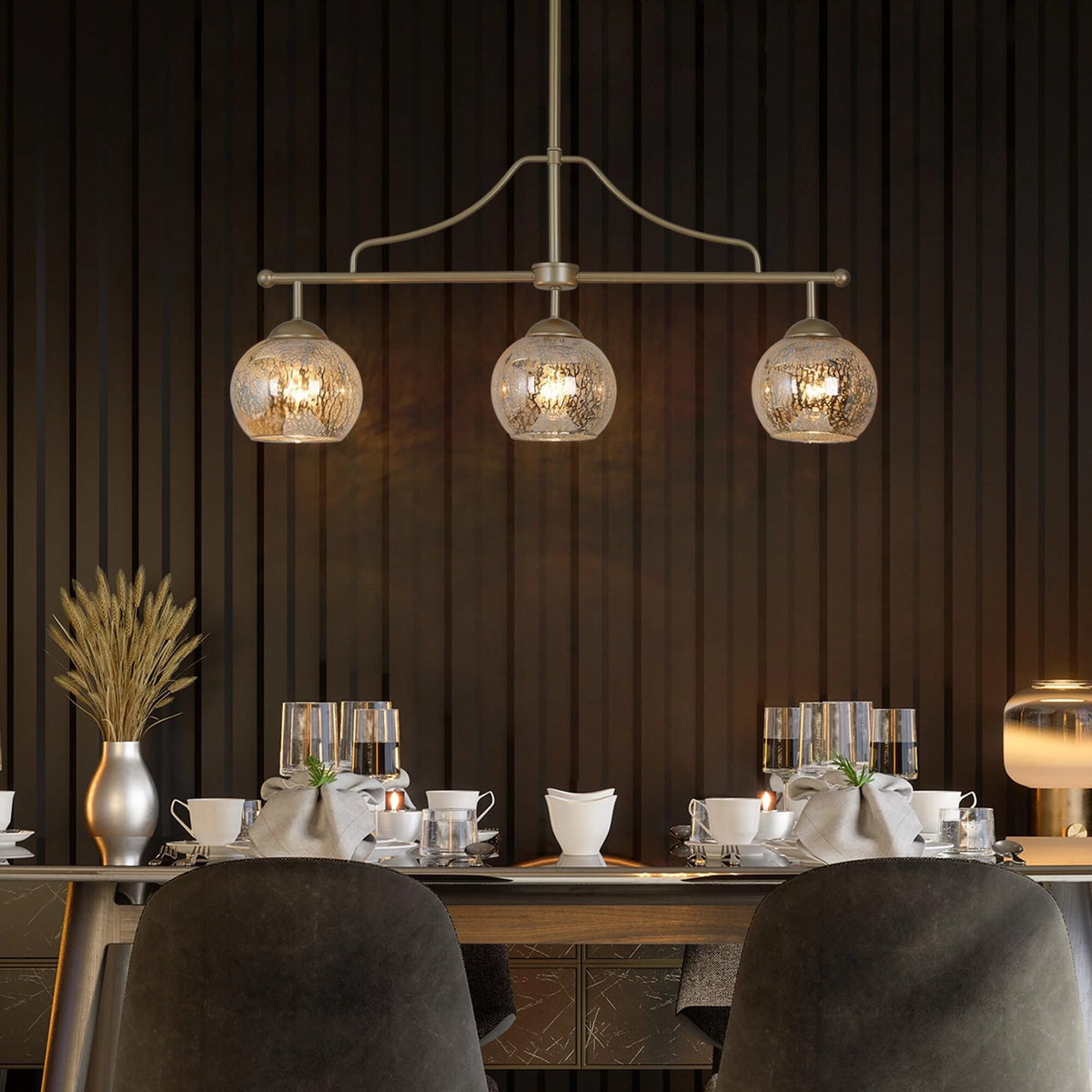 3-Light Gold Linear Chandelier P633218
