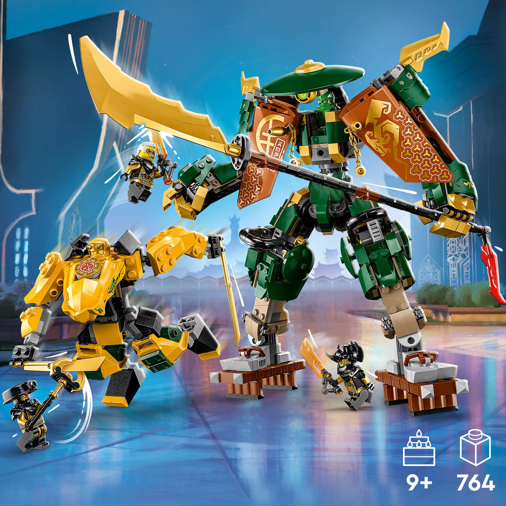 Building Toy Set with 2 Battle Mechs and 5 Minifigures M358