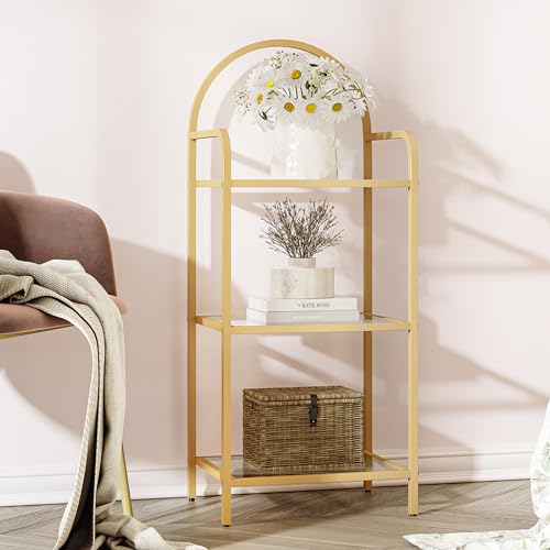 6 Tier Black Tempered Glass Steel Frame Bookcase K6537