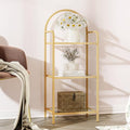 6 Tier Black Tempered Glass Steel Frame Bookcase K6537
