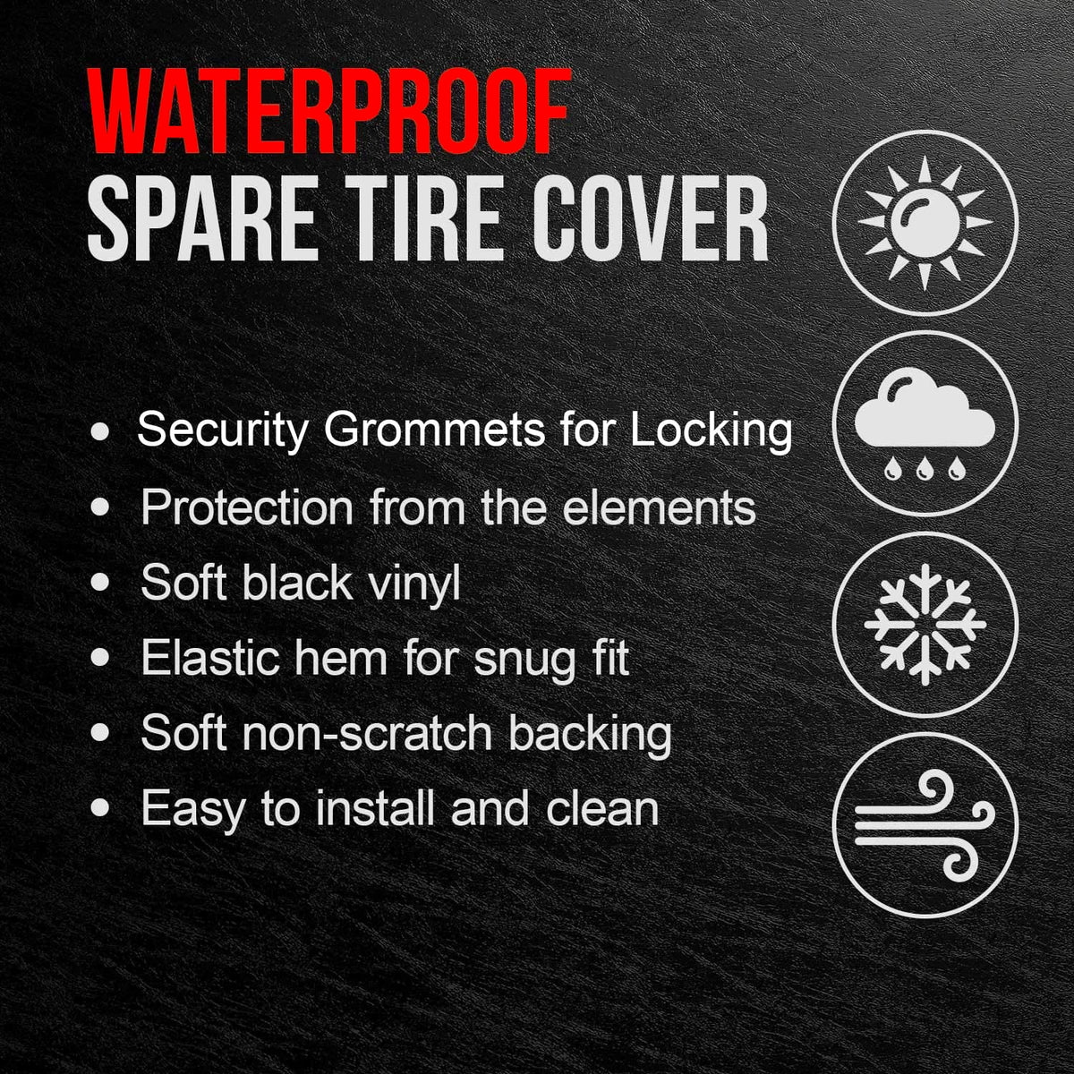 Black 28 Inch Tire Covers X85592