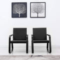 Black PU Leather Waiting Room Chair With Armrest O1400