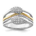 14k White Gold with Yellow Plated Lab Grown Diamond Ring O809