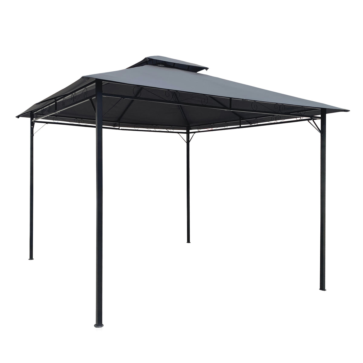10 x 10 ft Steel Patio Gazebo with Curtain C252237