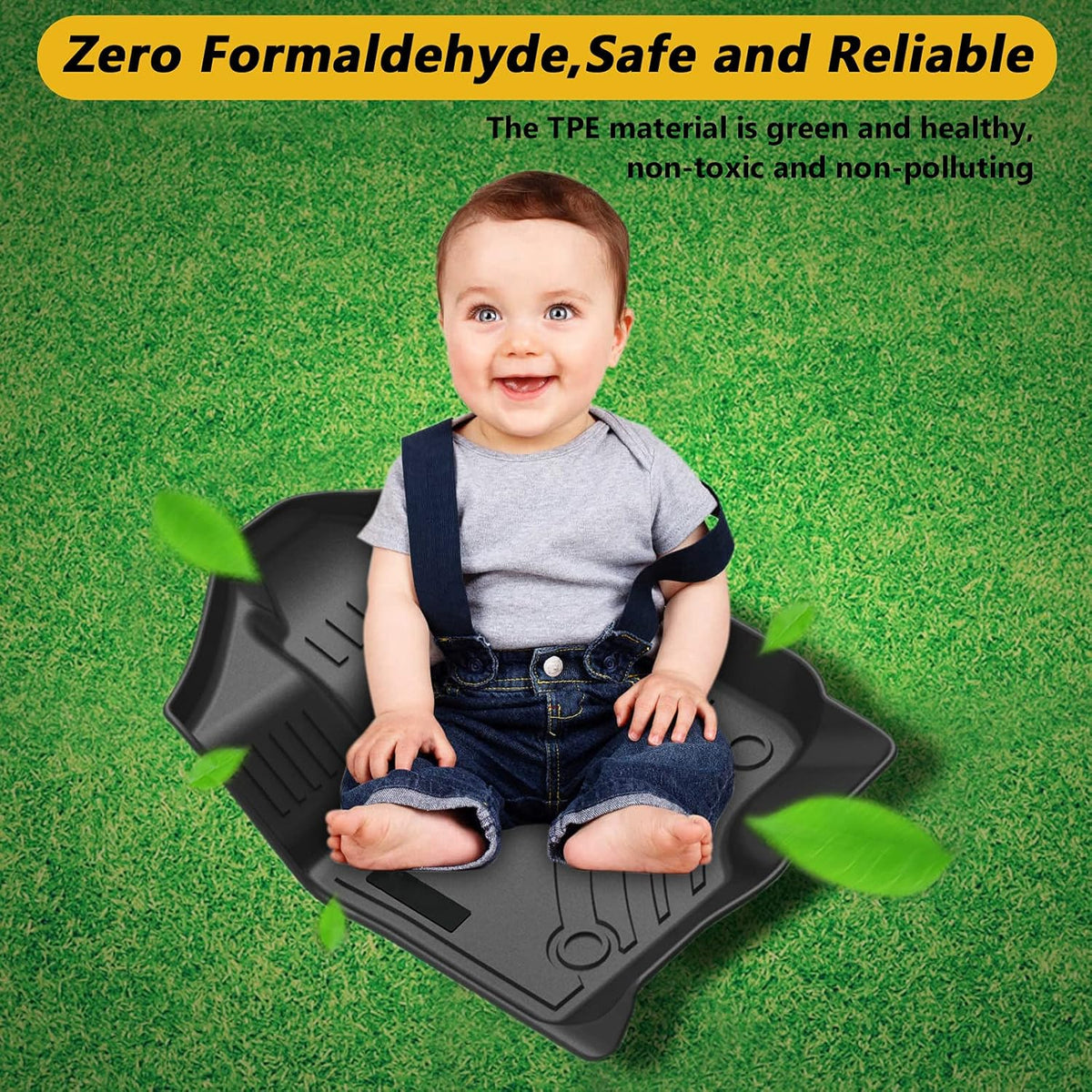 Black TPE All Weather Car Floor Mats Full Set M565