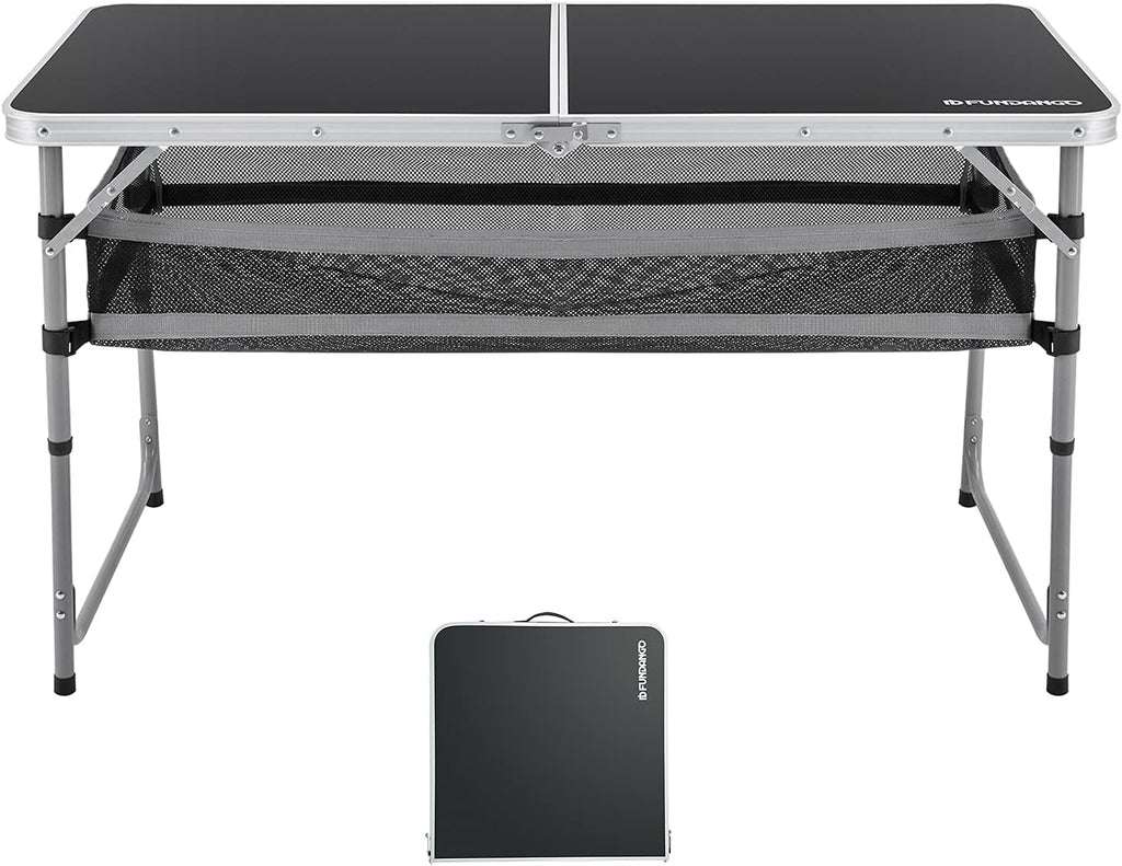 Folding Camping Table with Steel Frame A786876