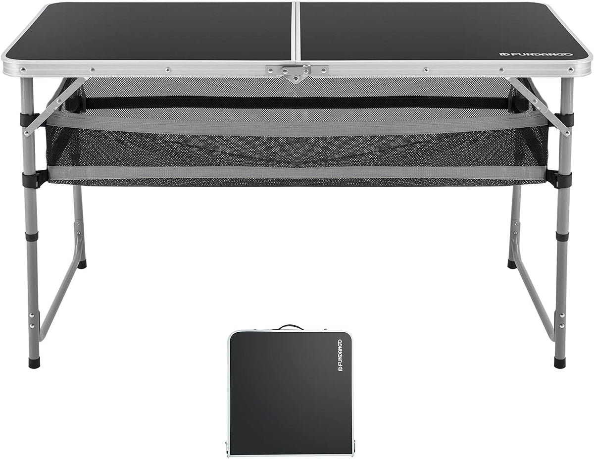 Folding Camping Table with Steel Frame A786876