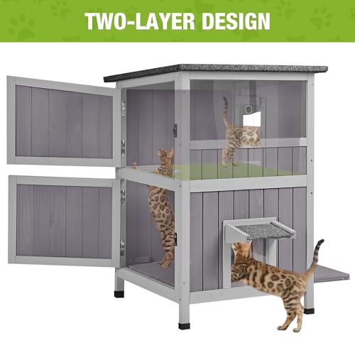 2-Story Outdoor Waterproof Cat Shelter O7298