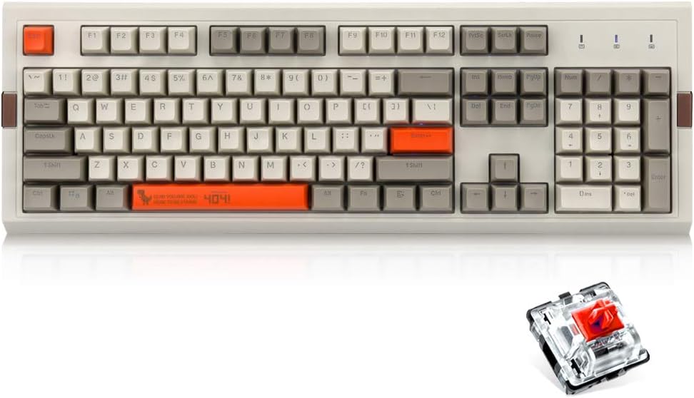 RGB Retro Mechanical Keyboard 104 Keys PBT SA Spherical Keycap C201