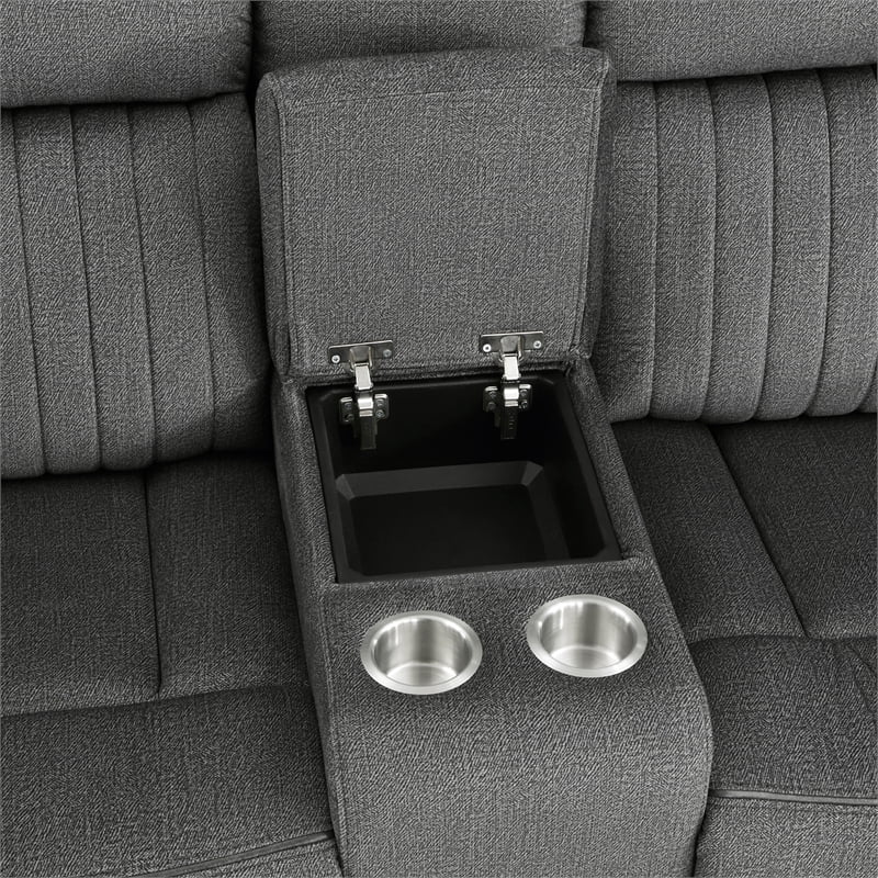 Charcoal Microfiber 2-Piece Power Reclining Sofa Set J5372
