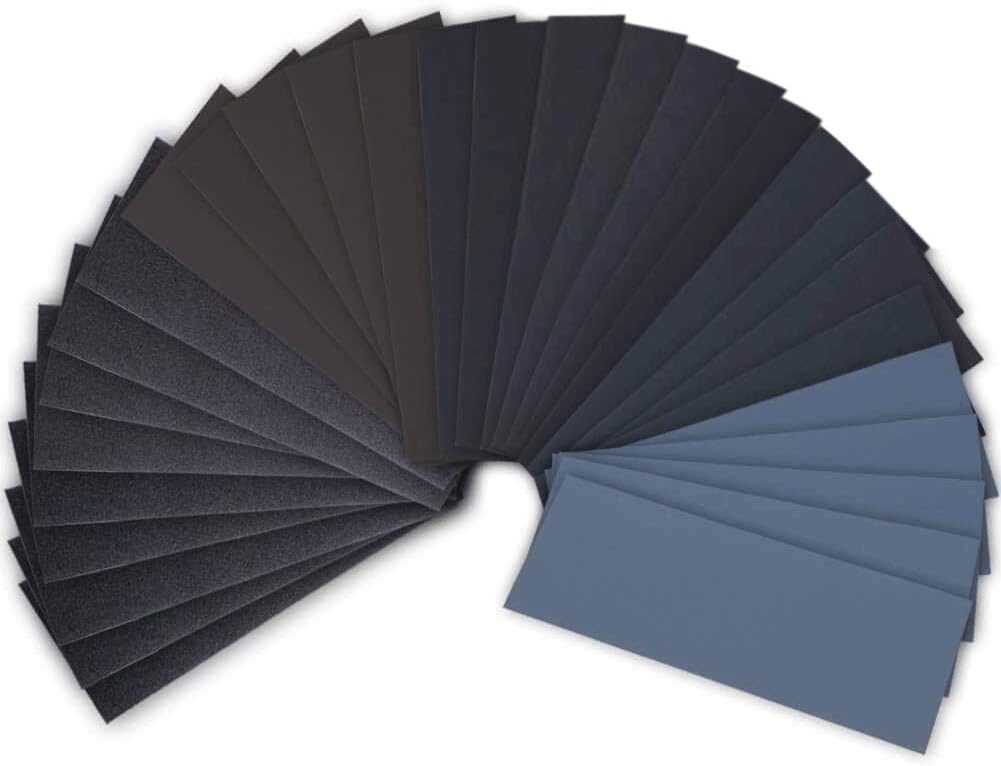 42 Pcs Wet Dry Sandpaper 120 to 3000 Grit Assortment 9 x 3.6 Inches Abrasive Paper Sheets C8886