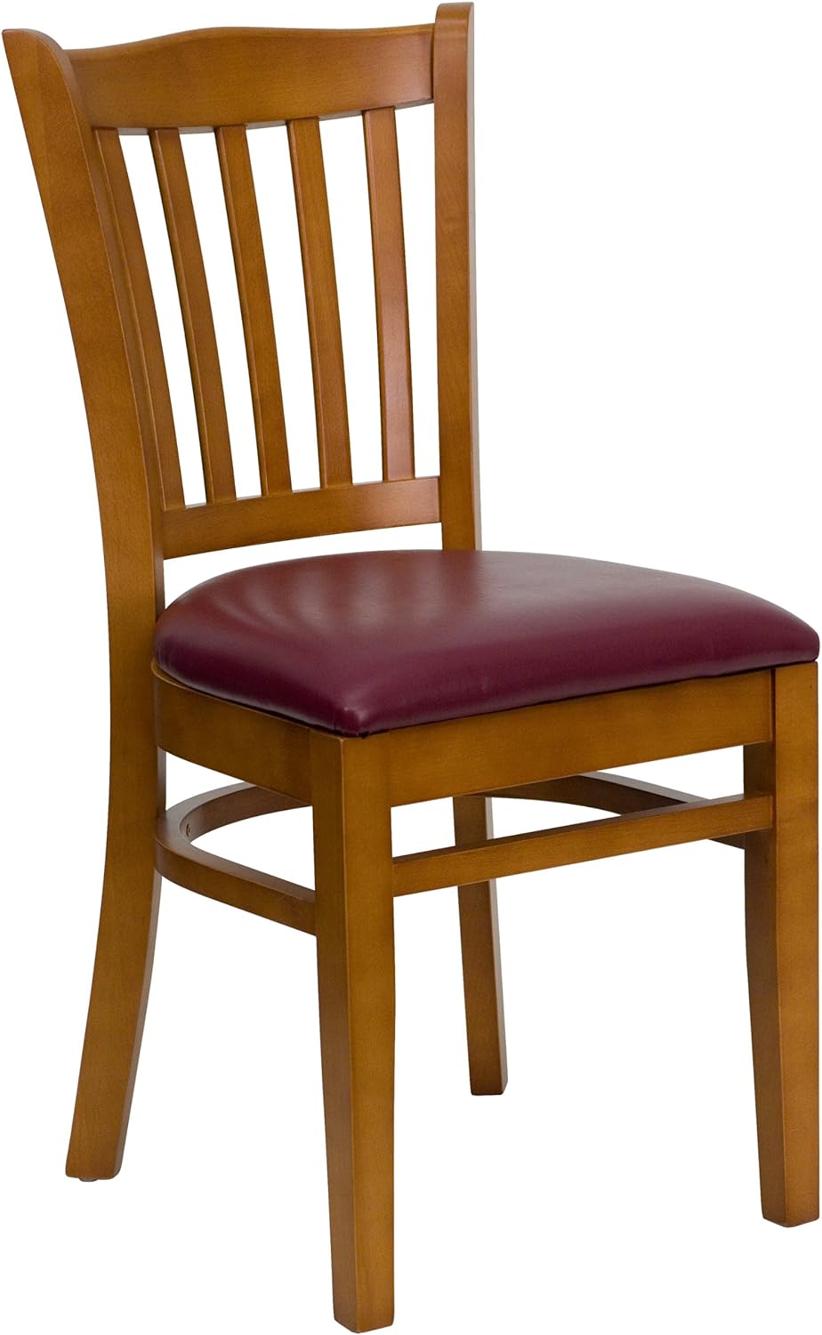 Vertical Slat Back Mahogany Wood Restaurant Chair X458866