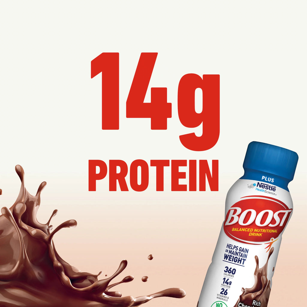 Rich Chocolate Nutritional Drink, 14g Protein, 12-8 fl oz Bottles V722069
