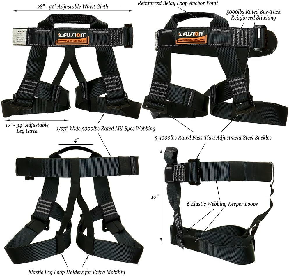 Black Zip Line Kit Harness/Lanyard Bundle E34281