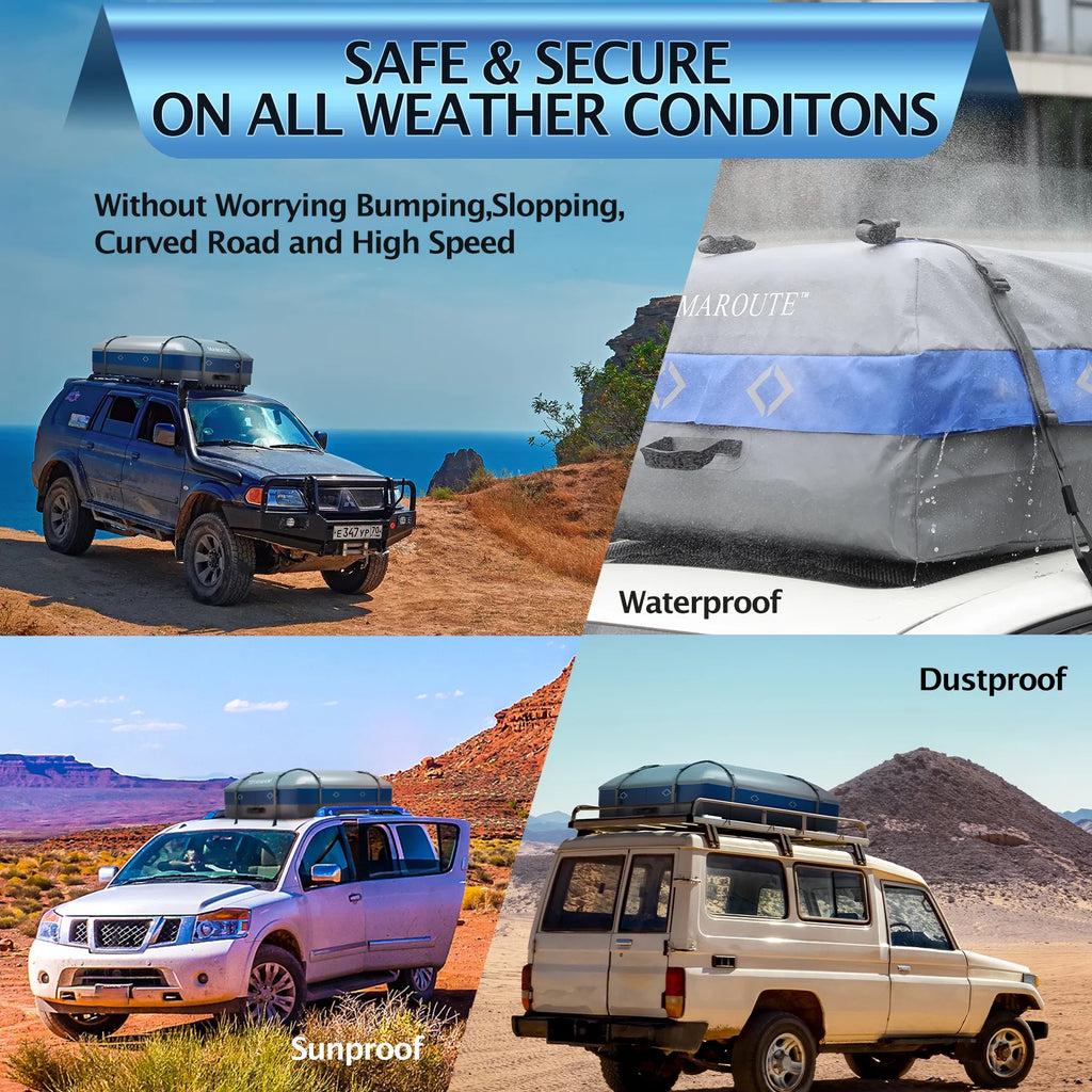 Rooftop Cargo Carrier Bag, 21 Cubic Feet Heavy Duty Waterproof Car Bag, 8 Door Hooks, Storage Bag Z265218