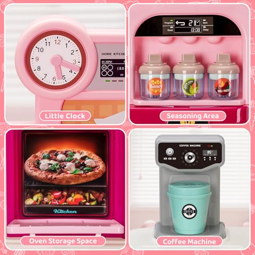 Kids Kitchen Playset with Sound & Light, Play Sink and Play Food J47062