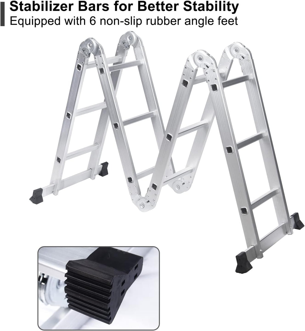 330lb 12.5ft Aluminum Folding Step Ladder T898