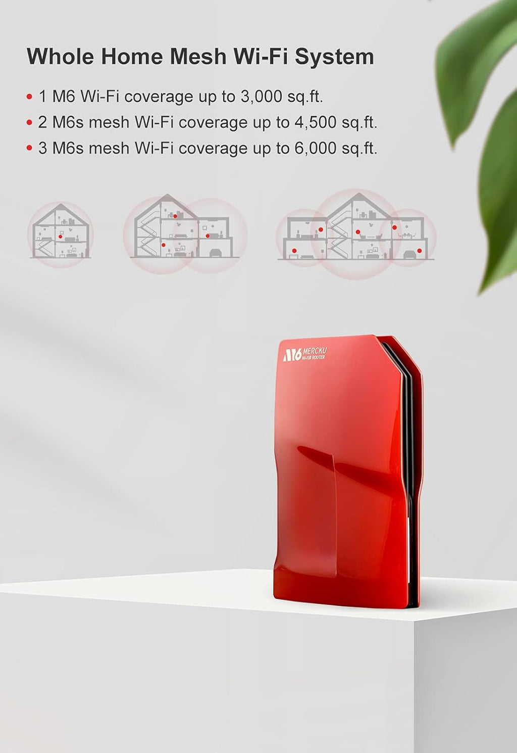 Maroon Red Dual-Band Gigabit Mesh Wi-Fi 6 Router A139