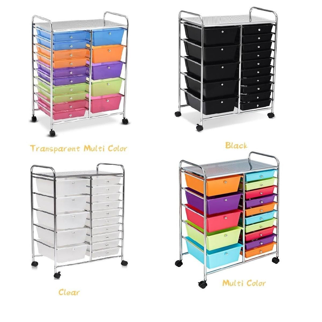 15-Drawer Utility Organizer Rolling Cart with Wheels D68624