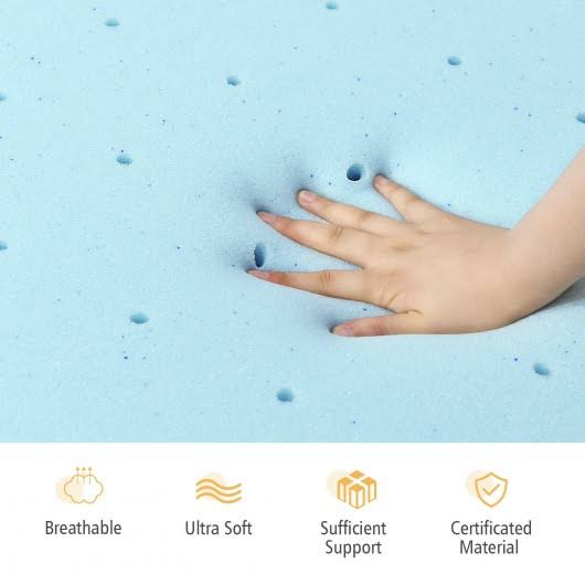 4x22 Gel Injection Memory Foam Ventilated Mattress Topper Full Size Q1743