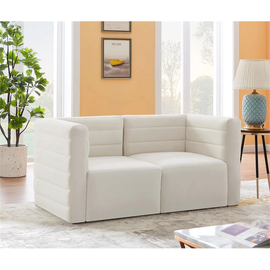 Cream Velvet Modular Sofa C65055