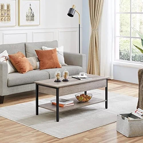 Industrial Lift Top Coffee Table 47.5x24x20 Inches Gray B61675