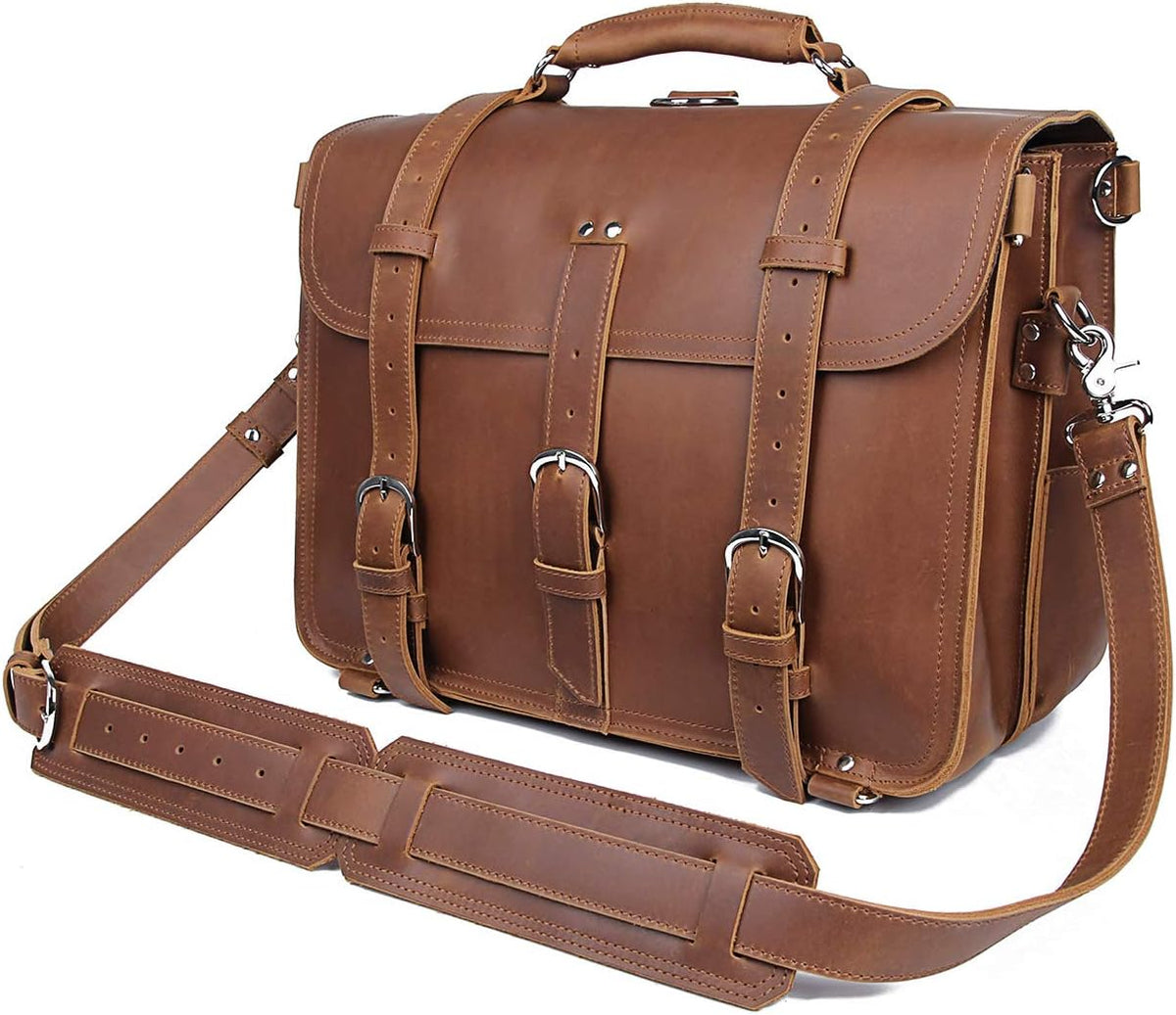 Full Grain Leather Briefcase for Men X419559