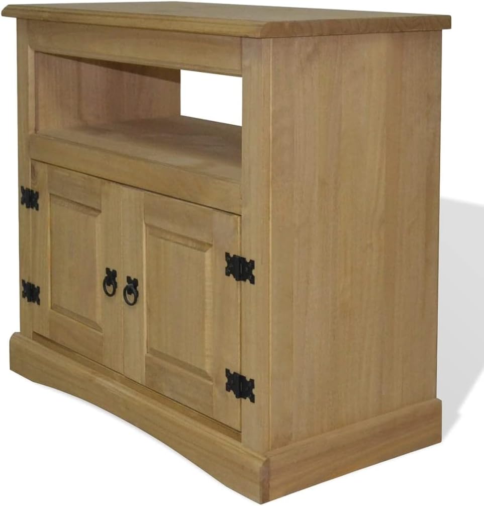 Rustic TV Cabinet with Storage Space, Mexican Pine, 31.5"x16.9"x30.7" D78595
