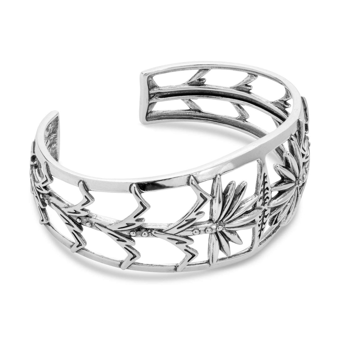 Sterling Silver Openwork Cuff Bracelet C695