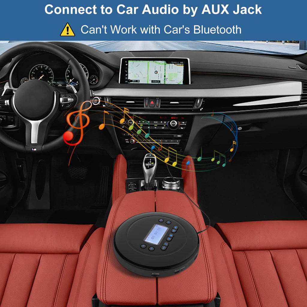 Portable Bluetooth CD Player with Dual Headphone Jack G1826