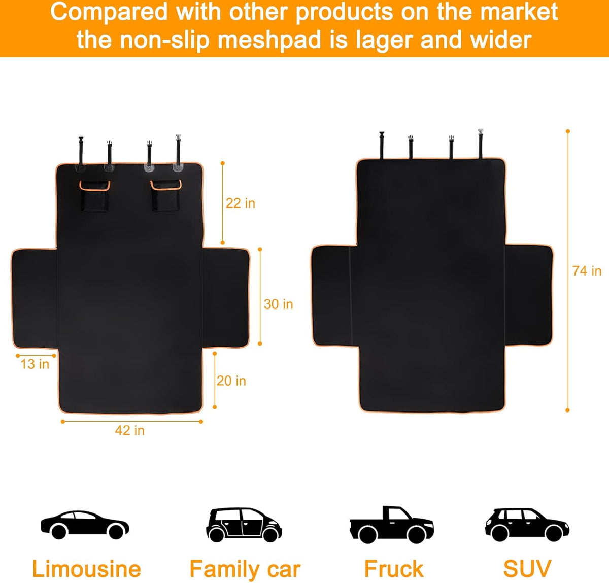 Yellow Washable Waterproof Pet Cargo Cover Liner H399