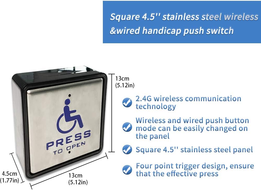 Handicap Door Opener with Stainless Steel Push Buttons I4100