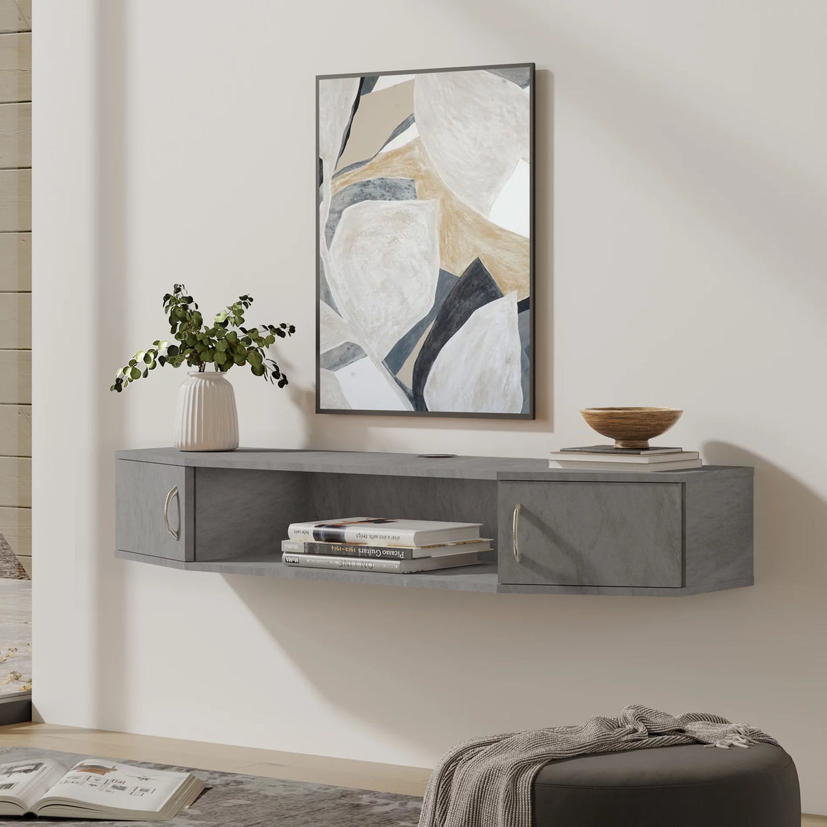 Gray Floating TV Stand U98763