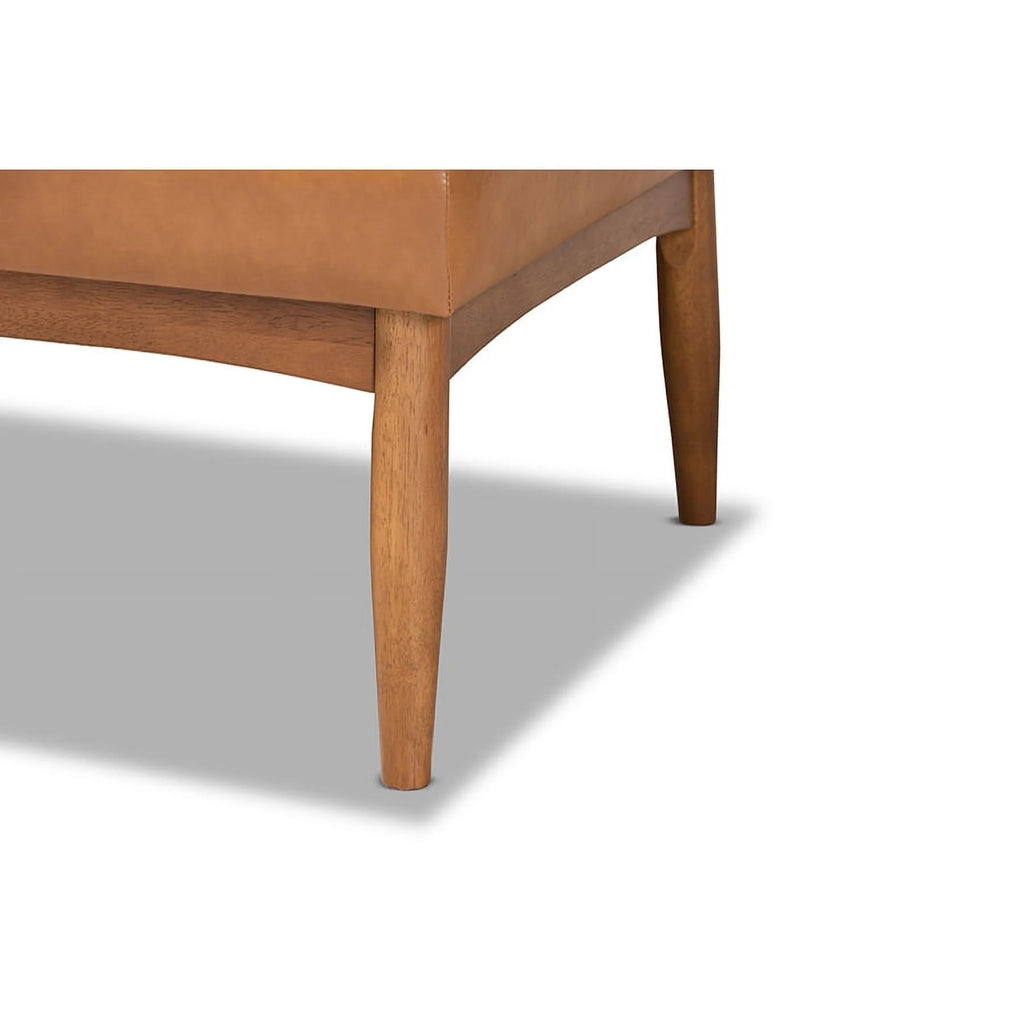 Tan Faux Leather 2-Piece Wood Dining Nook D494