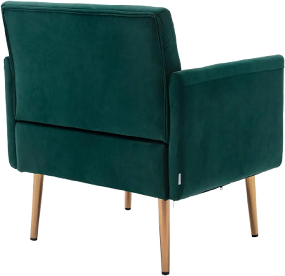Square Velvet Accent Chair with Golden Metal Legs N58217