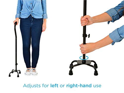 Black Quad Cane With Offset K4307
