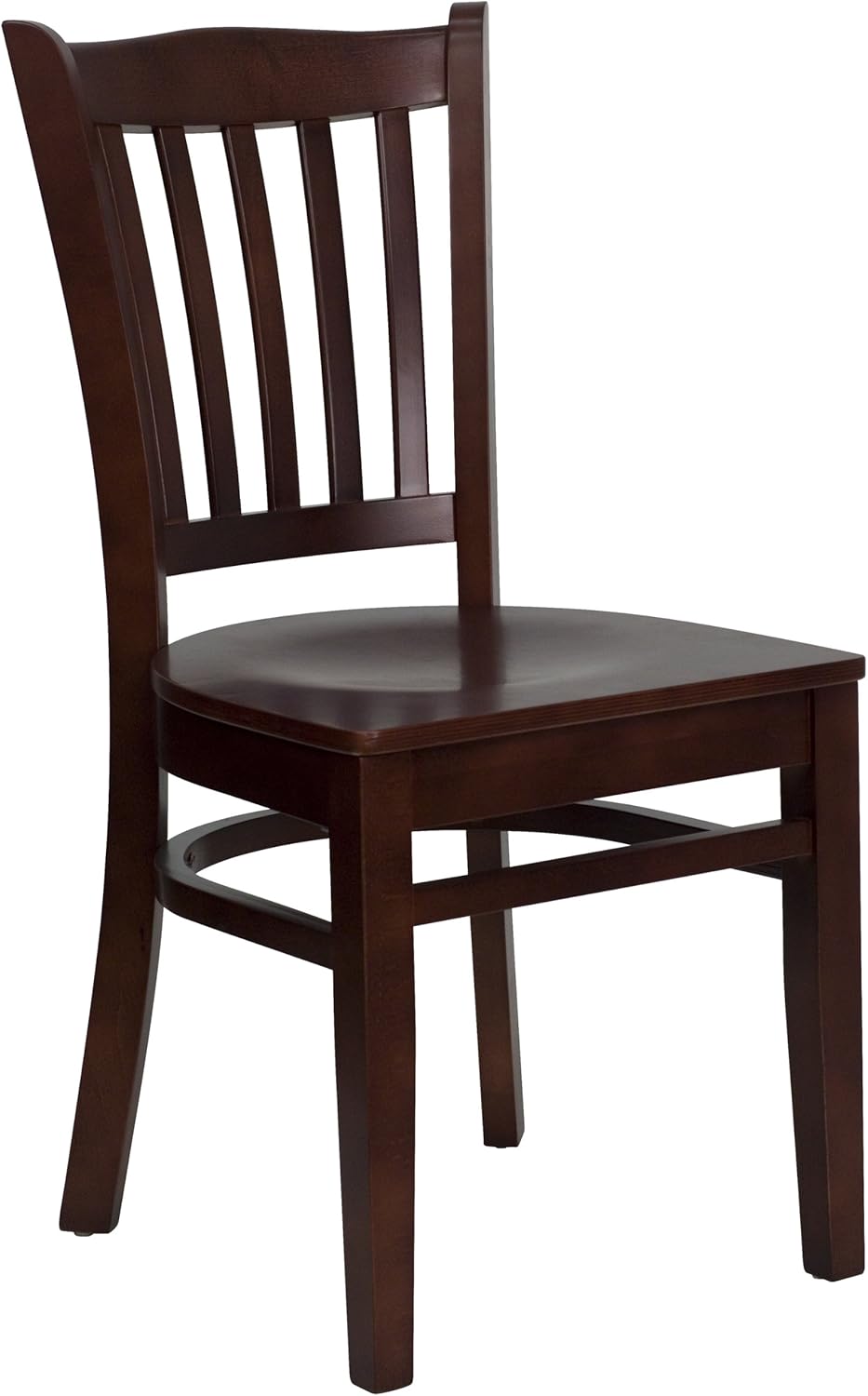 Vertical Slat Back Mahogany Wood Restaurant Chair X458866
