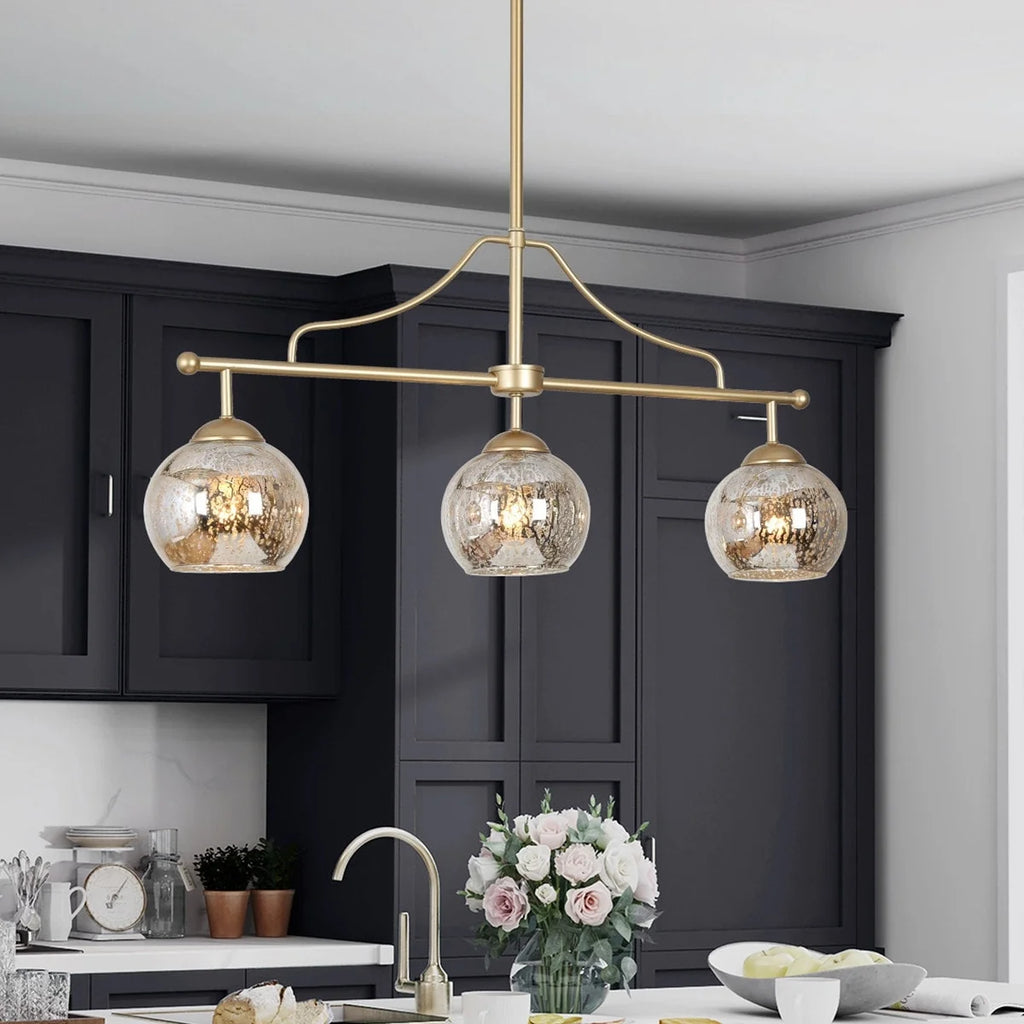 3-Light Gold Linear Chandelier P633218