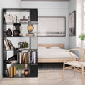 High Gloss Black Book Cabinet Room Divider Chipboard C4660