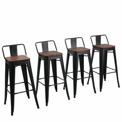 Matte Black Bar Stool Q544130