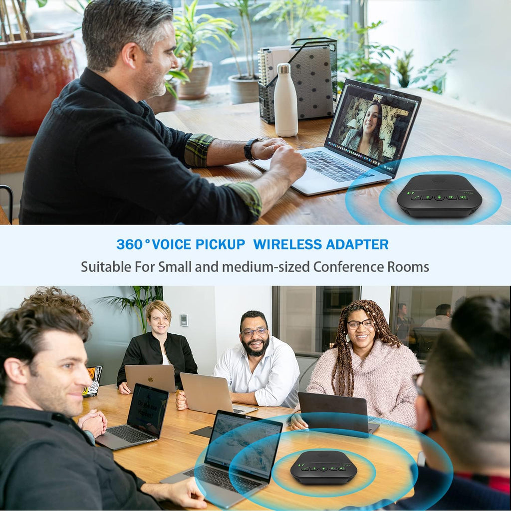 Bluetooth Speakerphone with 4 Microphones, Portable USB Conference Microphone, Pack of 2 E591411