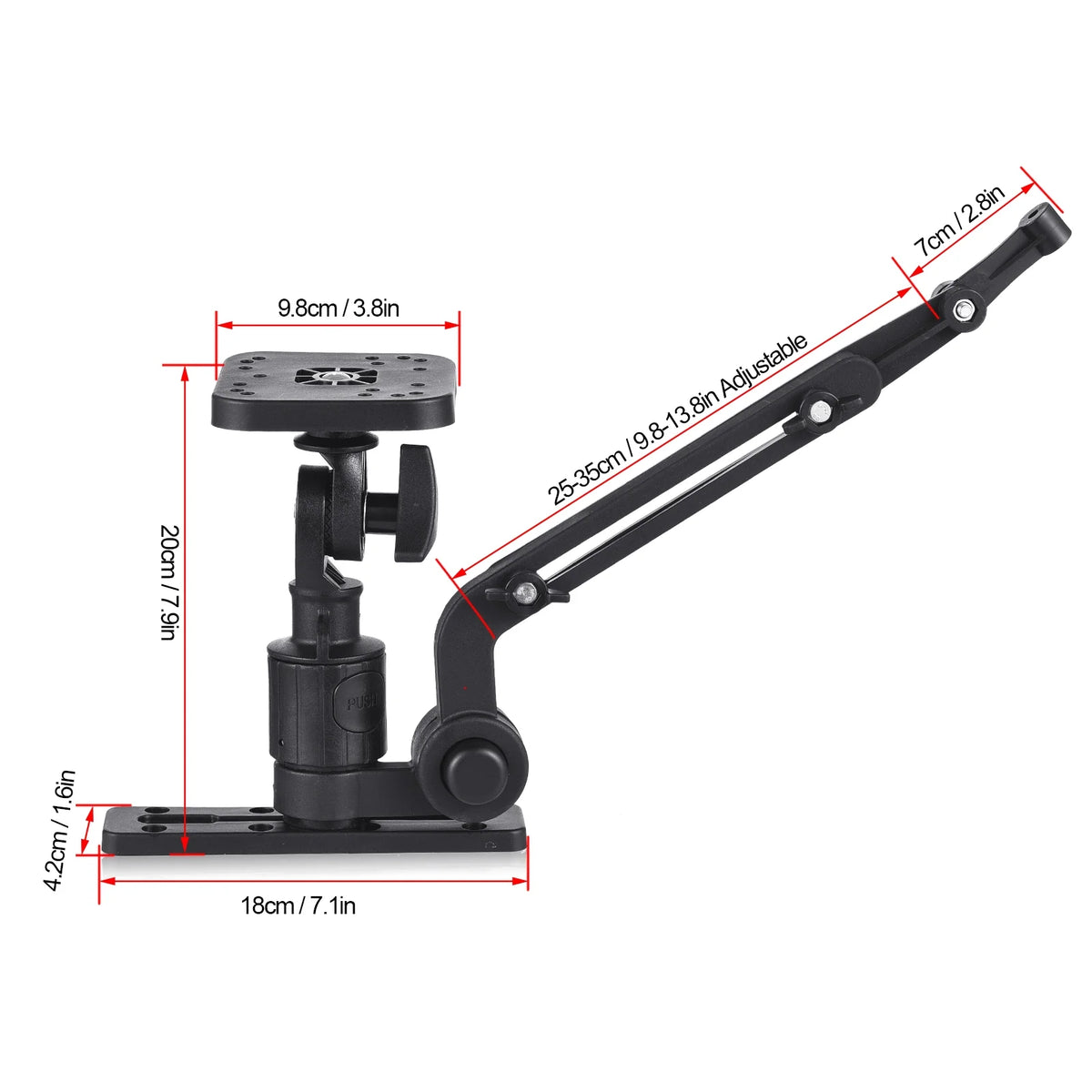 Kayak Fish Finder Mounting Plate Boat Transducer Mounting Arm Mount Base Adapter V8219