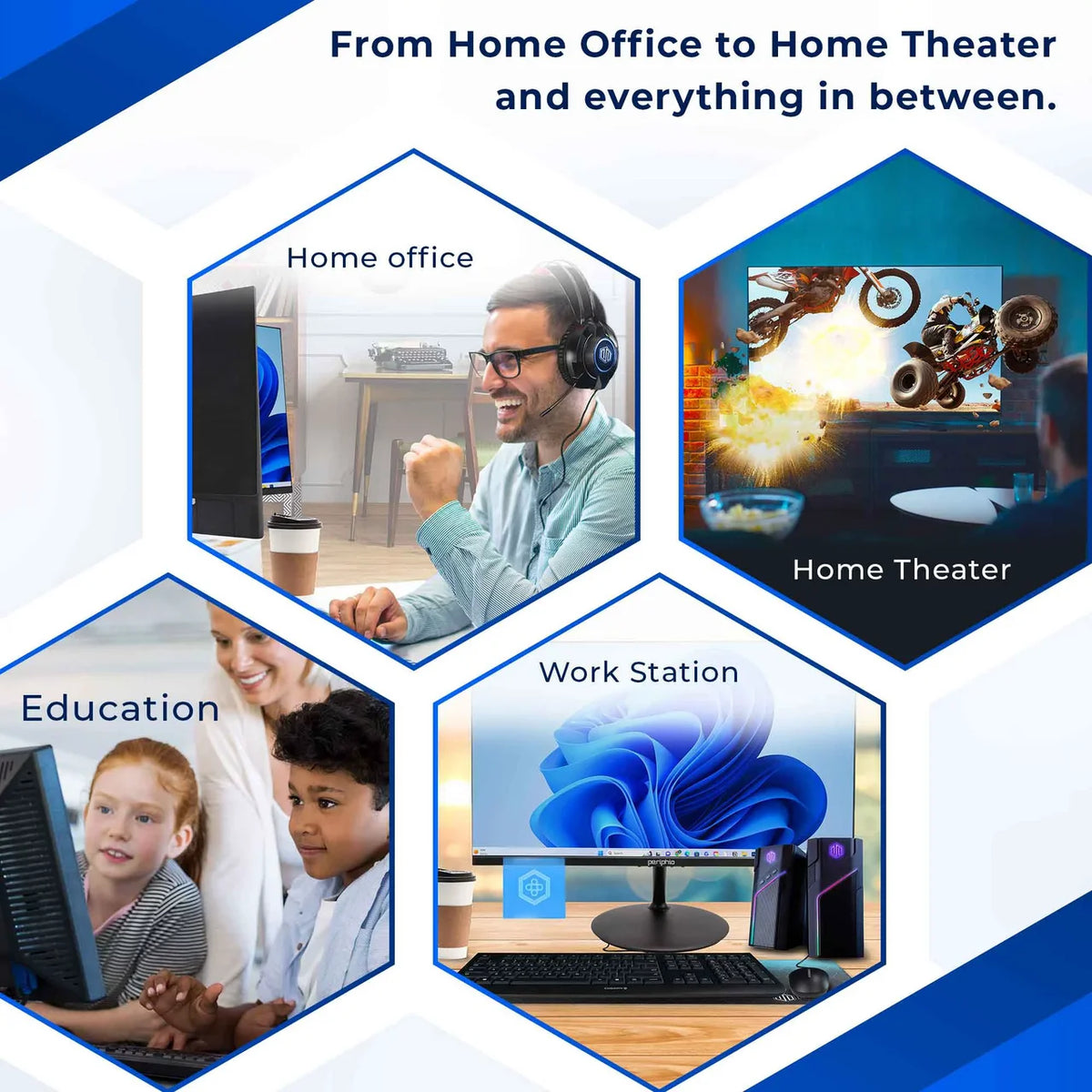 Intel Core i5 16GB RAM 512GB SSD Desktop PC with 24” 1080P Monitor X43899