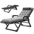 Gray Adjustable Folding Lounge Chair with Pillow G4253