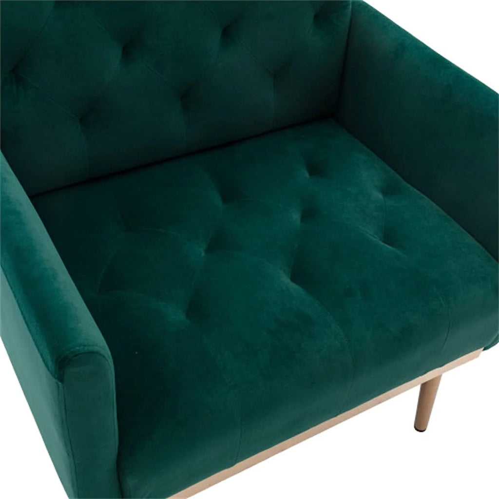 Square Velvet Accent Chair with Golden Metal Legs N58217