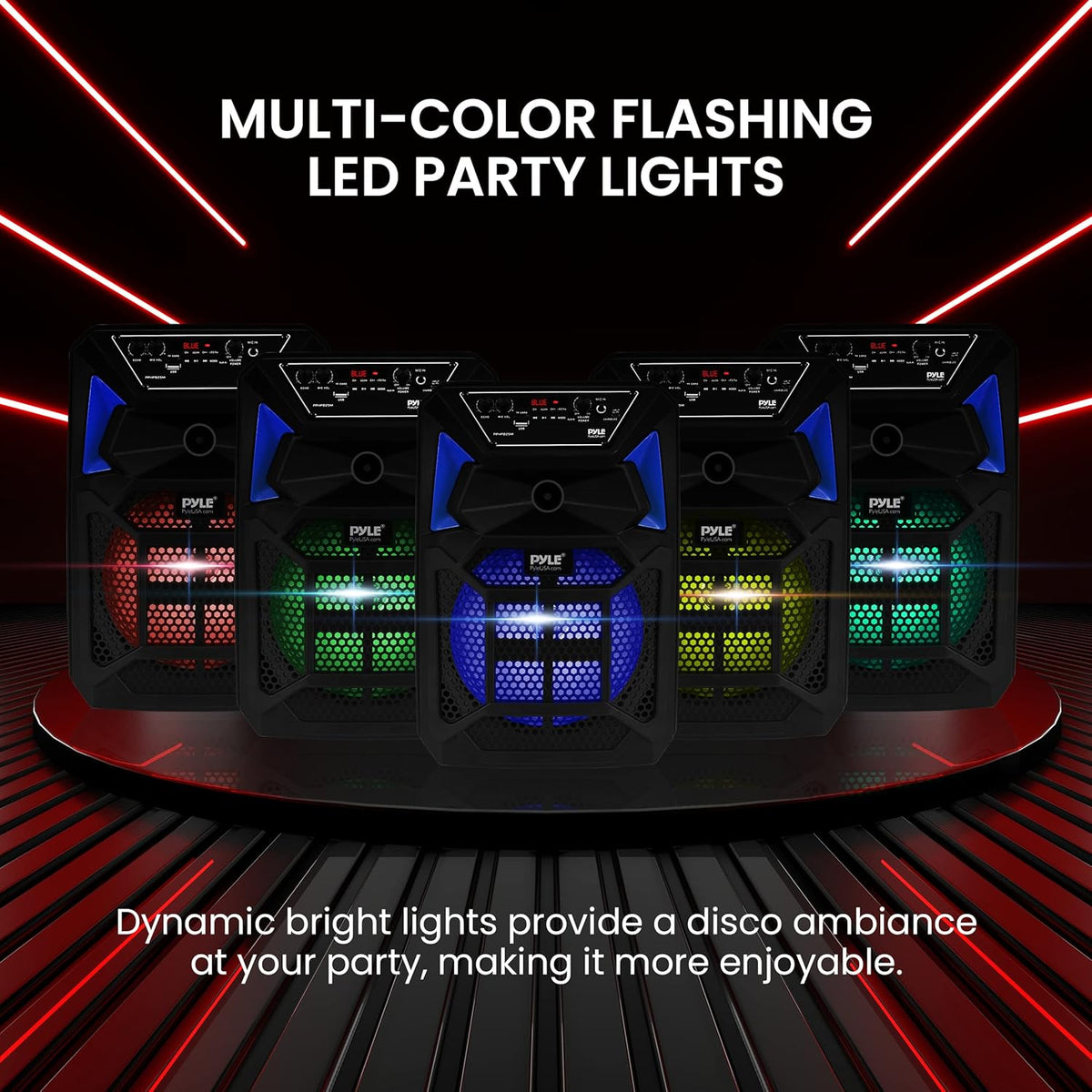400W Portable Bluetooth PA Speaker System with Microphone and Rolling Wheels X476768