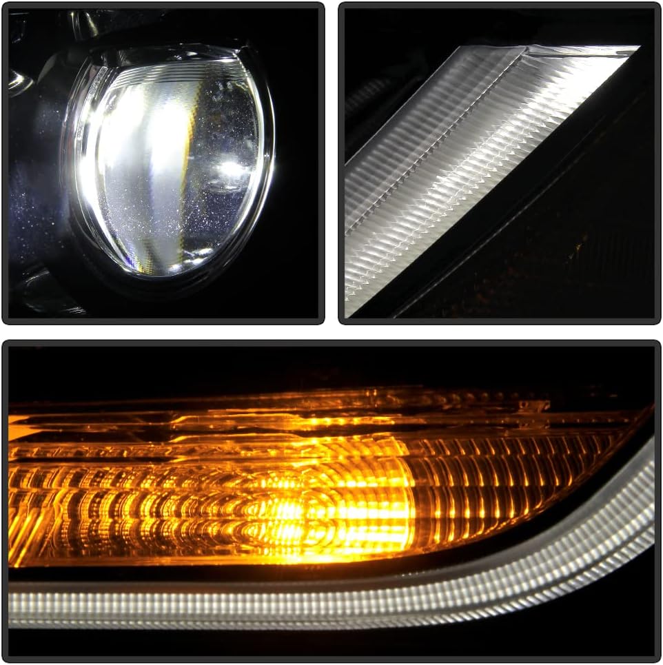 Black LED Projector Headlights Set Left+Right X8569