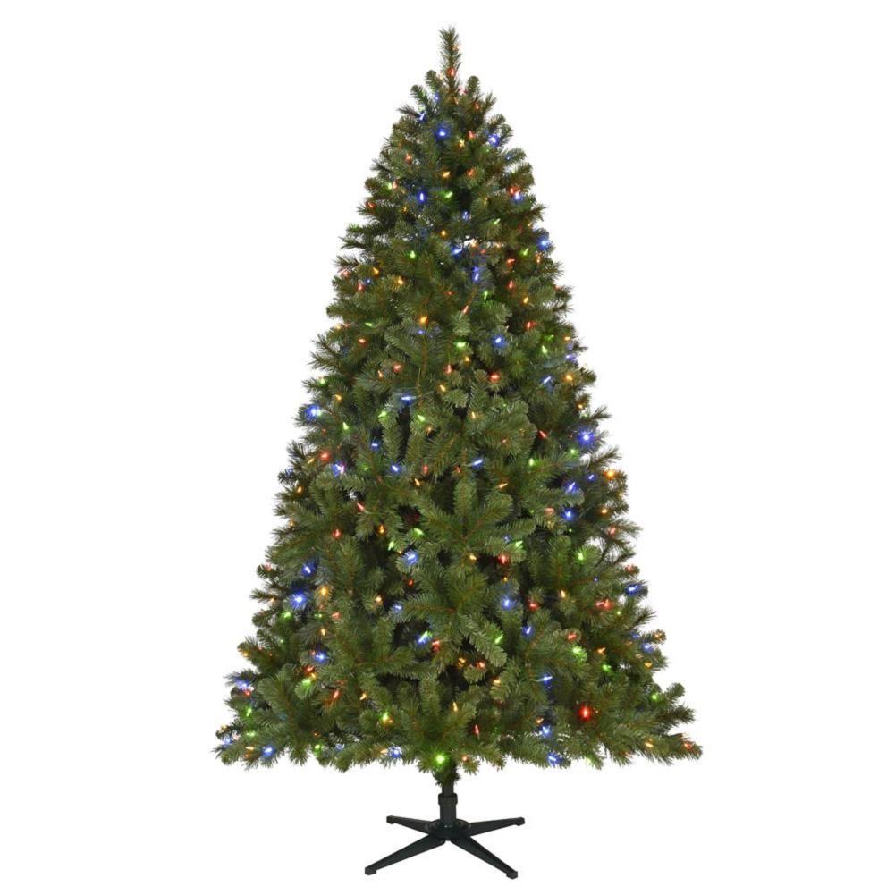 7.5 ft Pre-Lit LED Slim Artificial Christmas Tree T238425