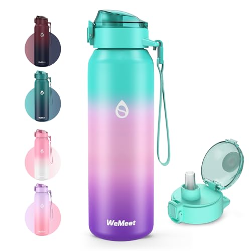 32oz 18/10 Stainless Steel Insulated Water Bottle with Removable Straw and Spout Lid S362359