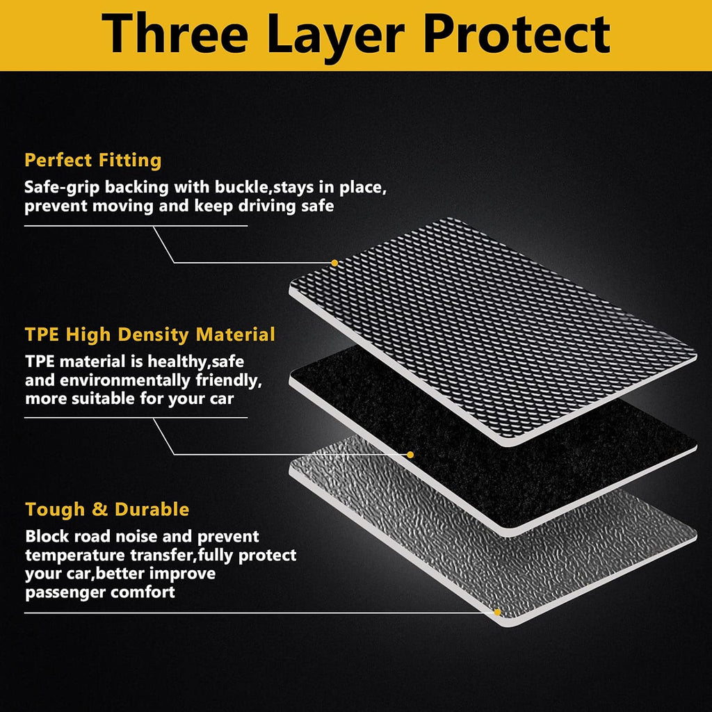 Black TPE All Weather Car Floor Mats Full Set M565